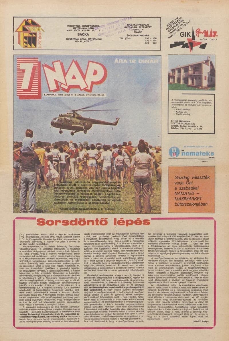 7 Nap, 37. évf. 1982. július 9. 28. sz. 1–16. oldal