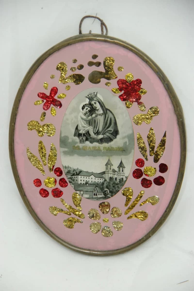 Ovális szentkép a Máriaradnai kegyhelyről