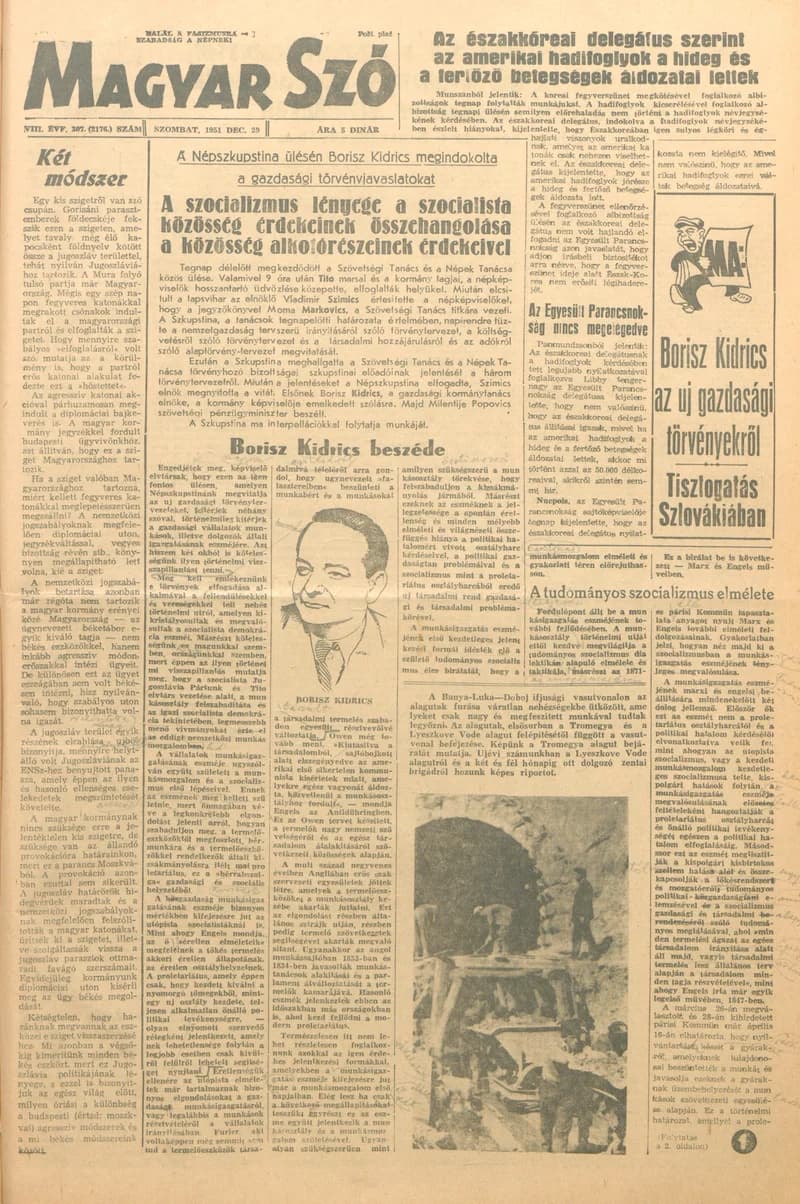 Magyar Szó, 8. évf. 1951. december 29. 307. sz. 1–6. oldal