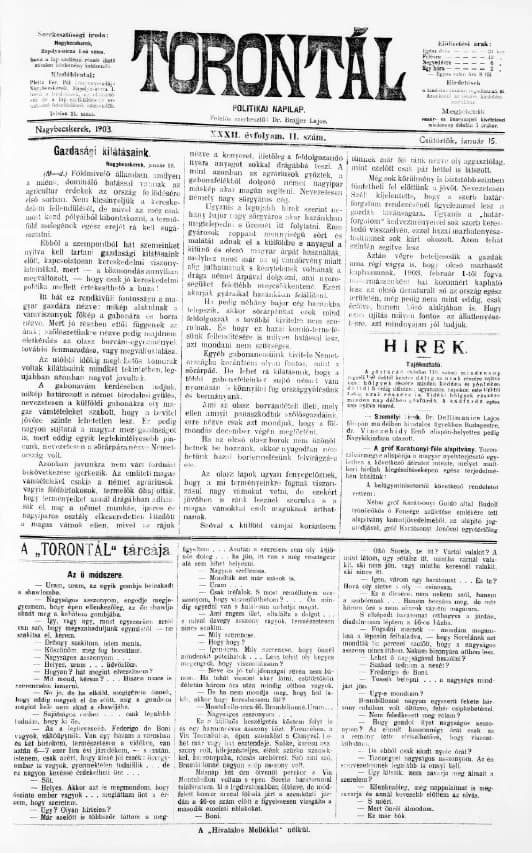 Torontál, 32. évf. 1903. január 15. 11. sz.