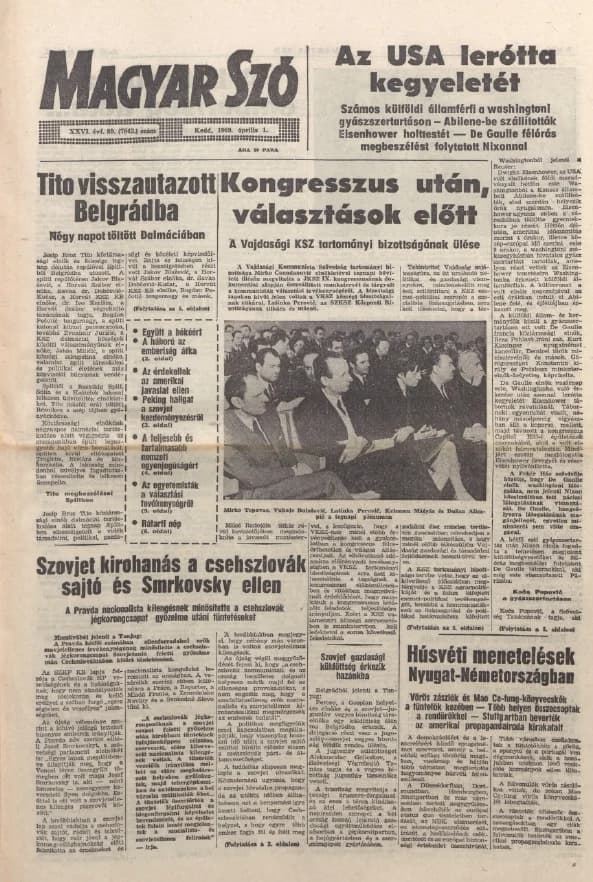 Magyar Szó, 26. évf. 1969. április 1. 89. sz. 1–16. oldal