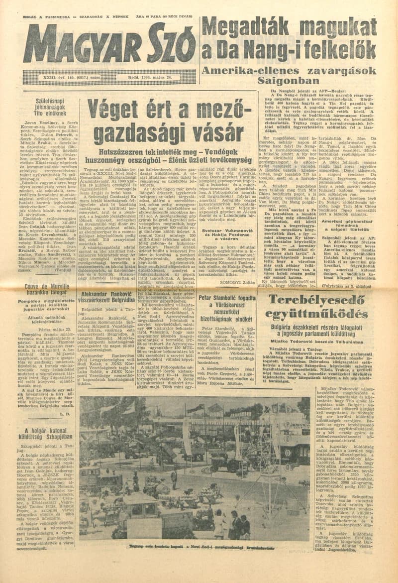 Magyar Szó, 23. évf. 1966. május 24. 140. sz.