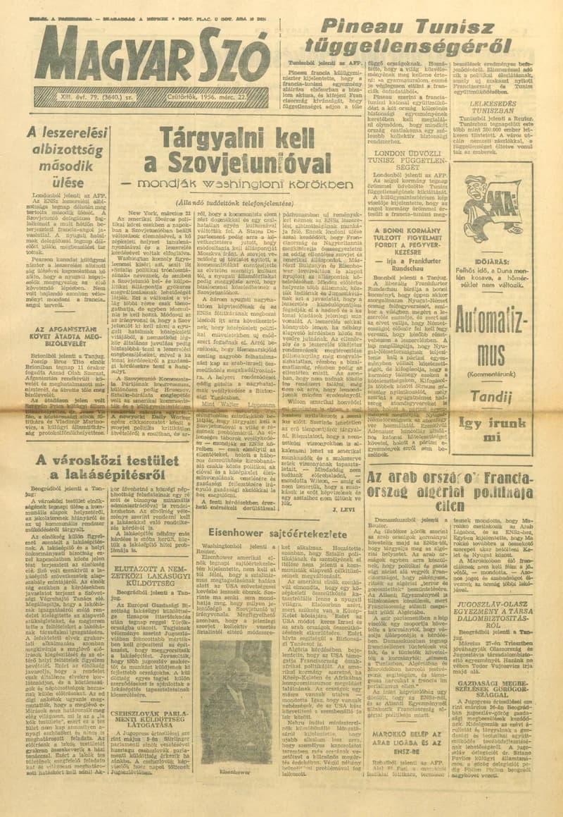 Magyar Szó, 13. évf. 1956. március 22. 79. sz. 1–8. oldal