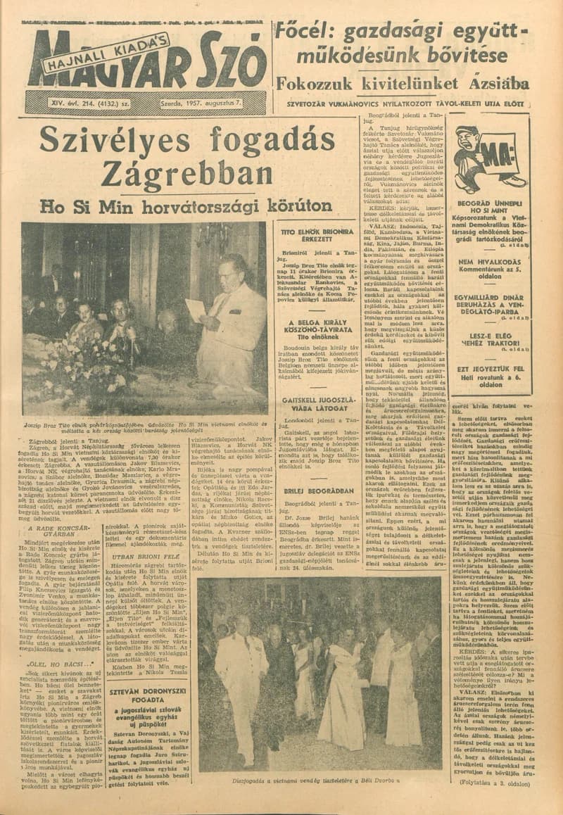 Magyar Szó, 14. évf. 1957. augusztus 7. 214. sz. 1–24. oldal