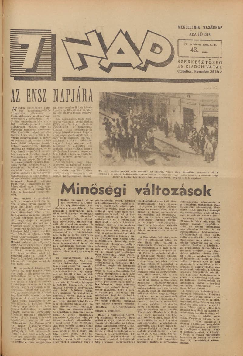 7 Nap, 9. évf. 1954. október 24. 43. sz. 1–16. oldal