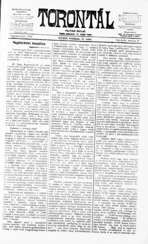 Torontál, 33. évf. 1904. március 10. 57. sz.