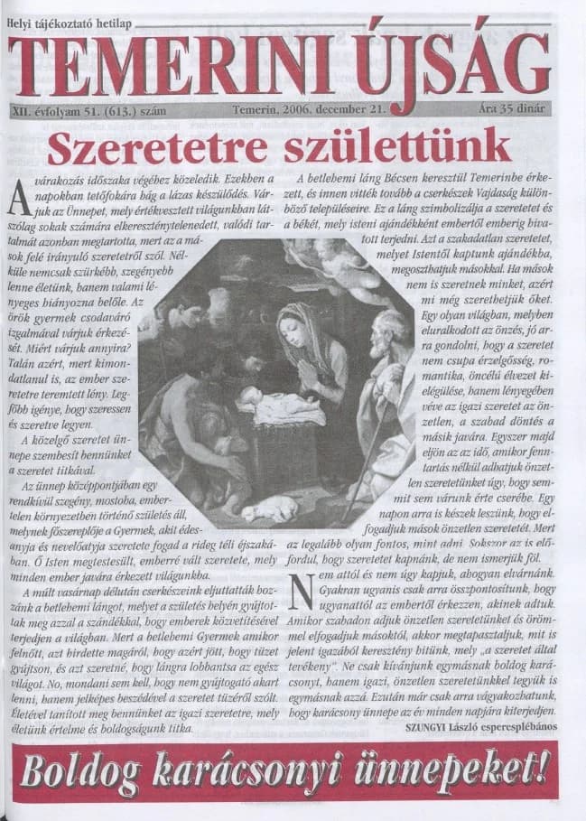 Temerini Újság, 12. évf. 2006. december 21. 51. sz.