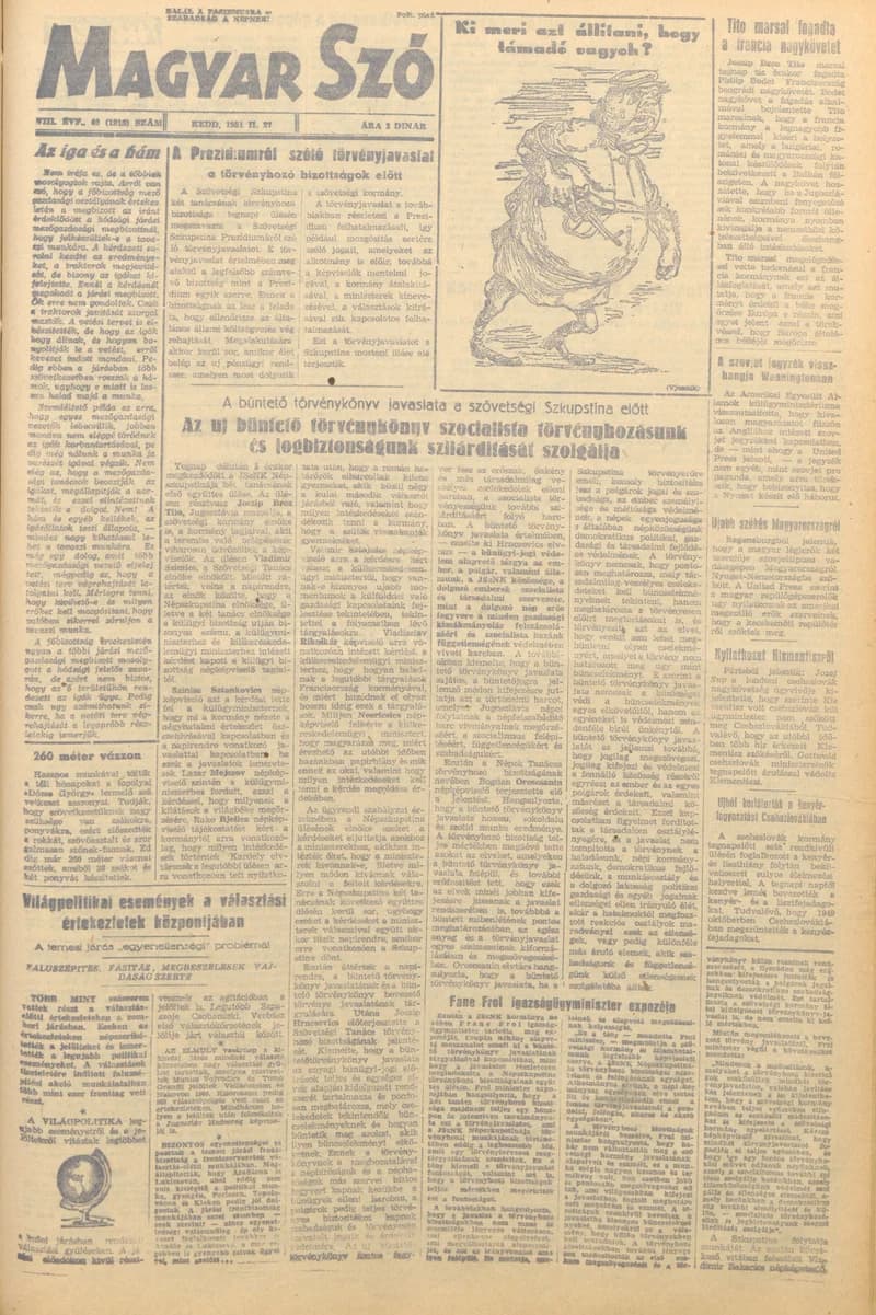 Magyar Szó, 8. évf. 1951. február 27. 49. sz. 1–4. oldal