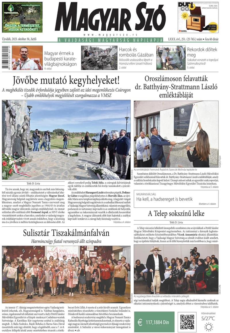 Magyar Szó, 80. évf. 2023. október 30. 251. sz. 1–16. oldal