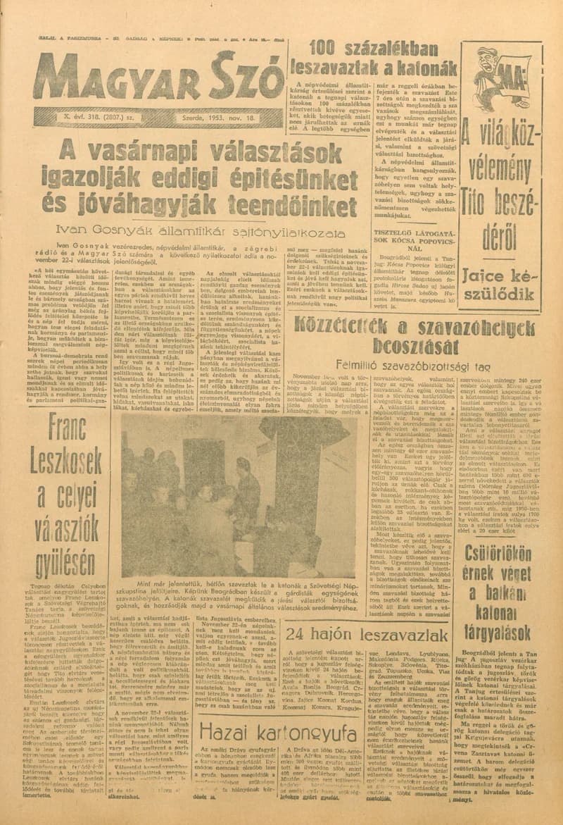 Magyar Szó, 10. évf. 1953. november 18. 318. sz. 1–10. oldal