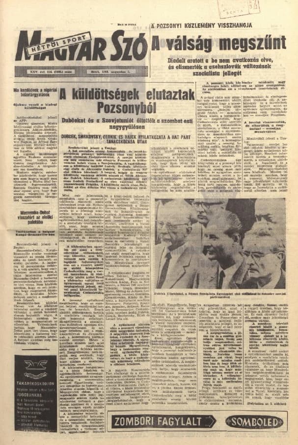 Magyar Szó, 25. évf. 1968. augusztus 5. 214. sz. 1–12. oldal