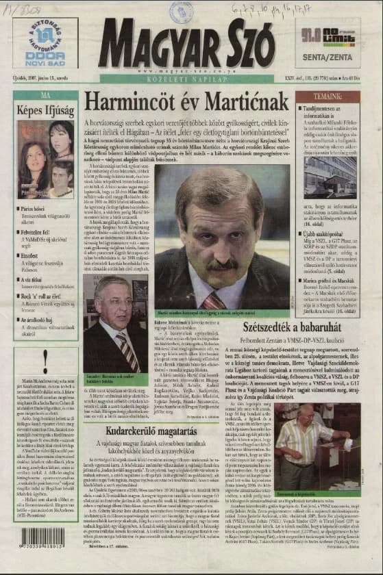 Magyar Szó, 64. évf. 2007. június 13. 135. sz. 1–20. oldal