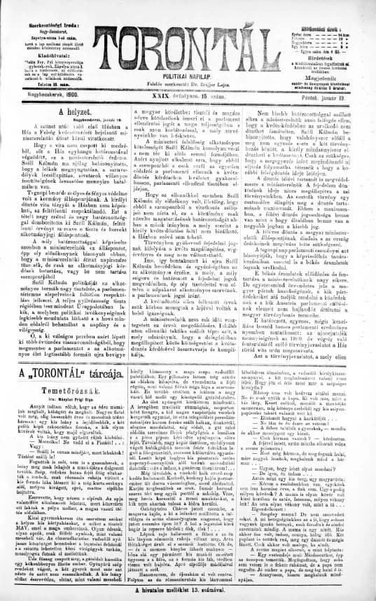 Torontál, 29. évf. 1900. január 19. 15. sz.