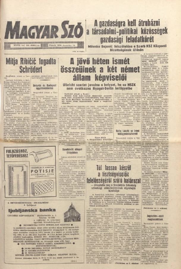 Magyar Szó, 27. évf. 1970. december 18. 346. sz. 1–12. oldal