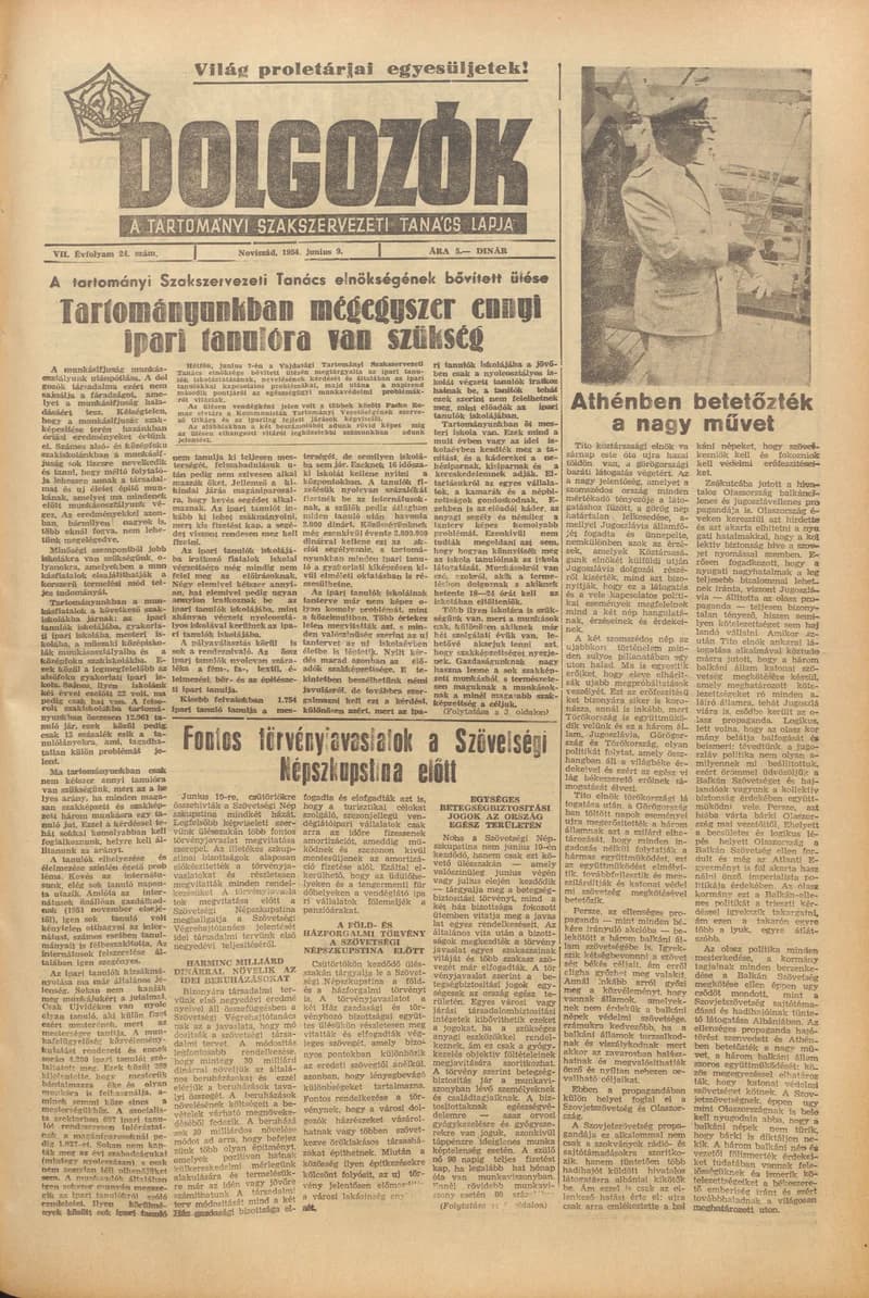 Dolgozók, 8. évf. 1954. június 9. 24. sz.