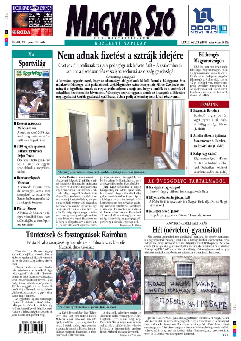 Magyar Szó, 68. évf. 2011. január 31. 23. sz. 1–16. oldal