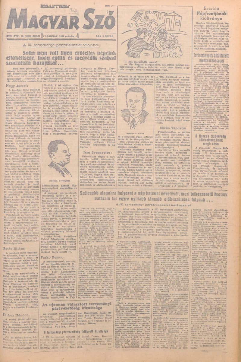 Magyar Szó, 8. évf. 1951. március 4. 53. sz. 1–2. oldal