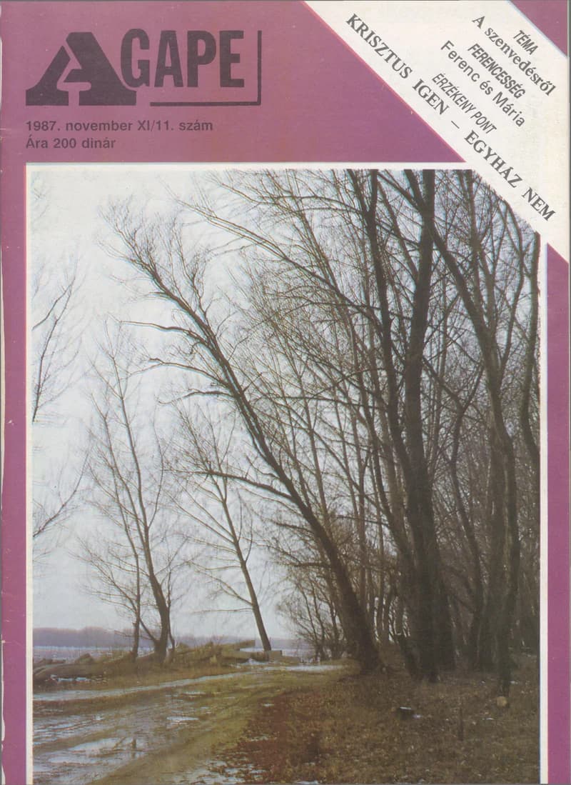 Agape, 11. évf. 1987. november. 11. sz.