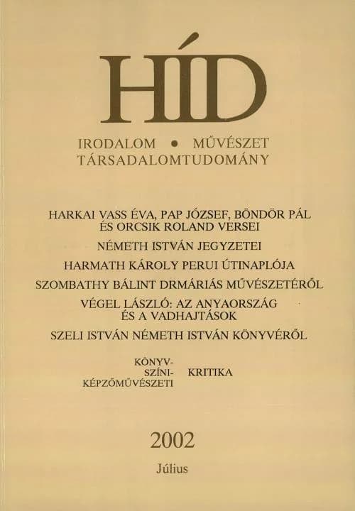 Híd, 66. évf. 2002. július. 7. sz. 857–976. oldal