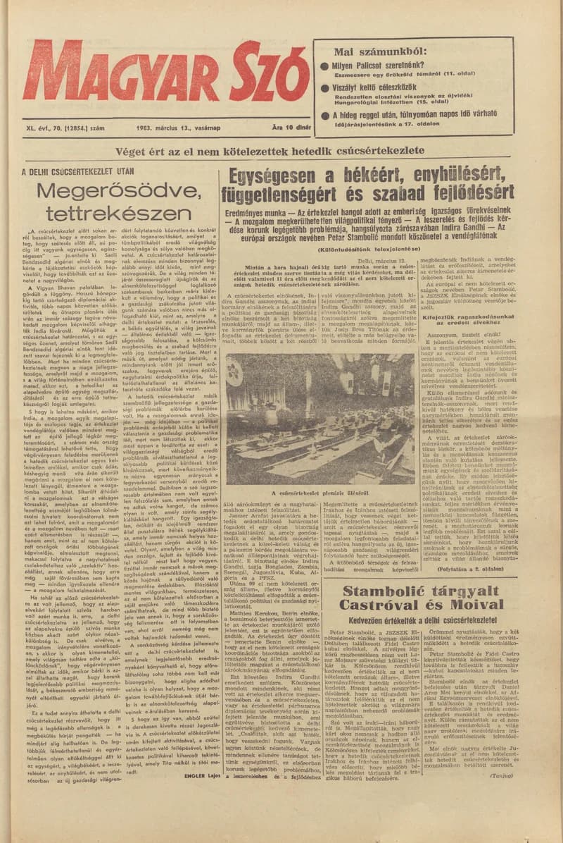 Magyar Szó, 40. évf. 1983. március 13. 70. sz. 1–32. oldal