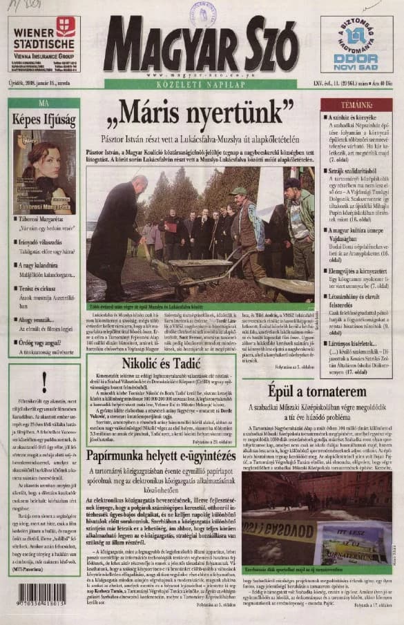 Magyar Szó, 65. évf. 2008. január 16. 11. sz. 1–20. oldal