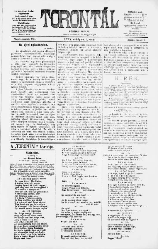 Torontál, 35. évf. 1906. január 3. 2. sz.