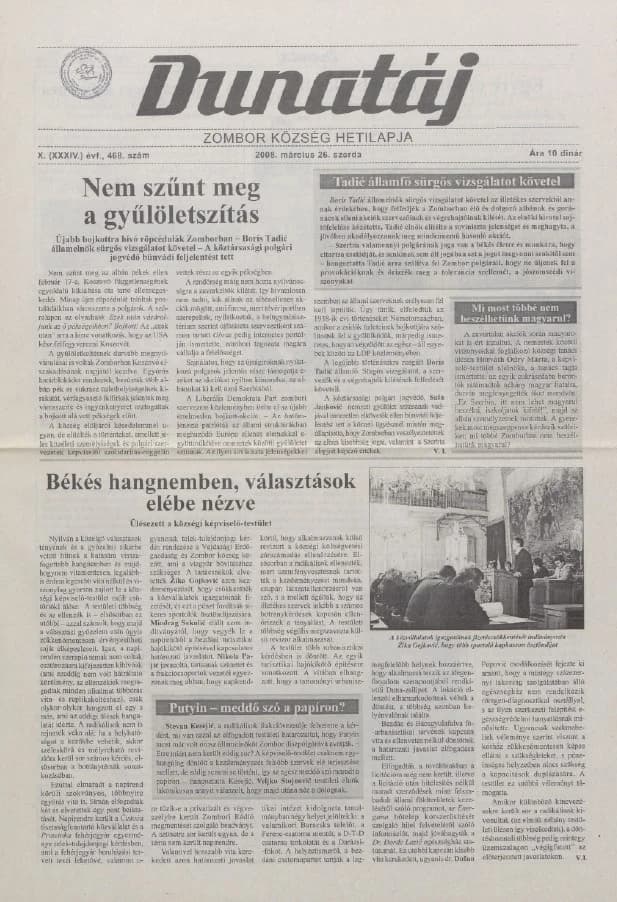Dunatáj, 10. évf. 2008. március 26. 468. sz.