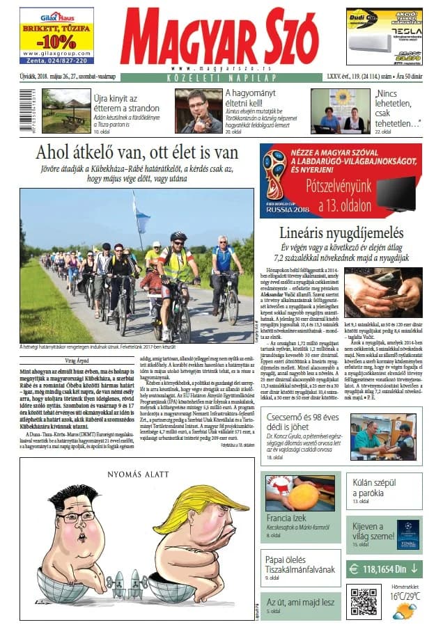 Magyar Szó, 75. évf. 2018. május 26. – 27. 119. sz. 1–52. oldal