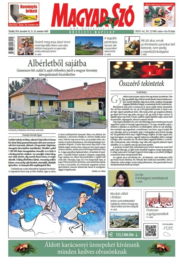 Magyar Szó, 73. évf. 2016. december 24. – 26. 301. sz. 1–56. oldal