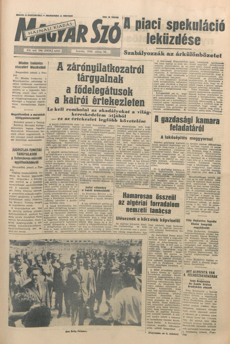 Magyar Szó, 19. évf. 1962. július 18. 196. sz. 1–12. oldal