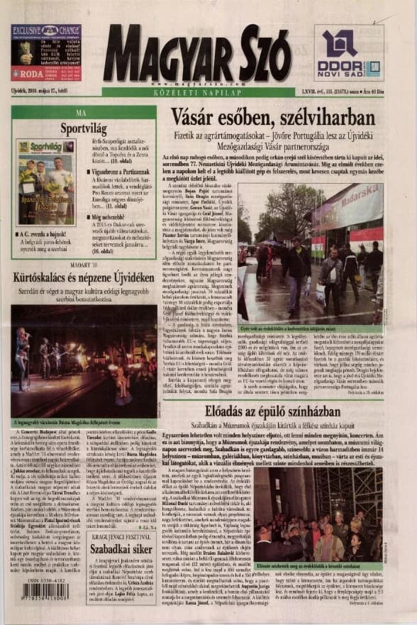 Magyar Szó, 67. évf. 2010. május 17. 111. sz. 1–16. oldal