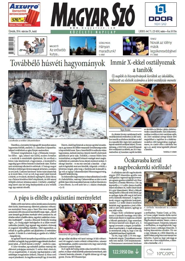 Magyar Szó, 73. évf. 2016. március 29. 71. sz. 1–20. oldal