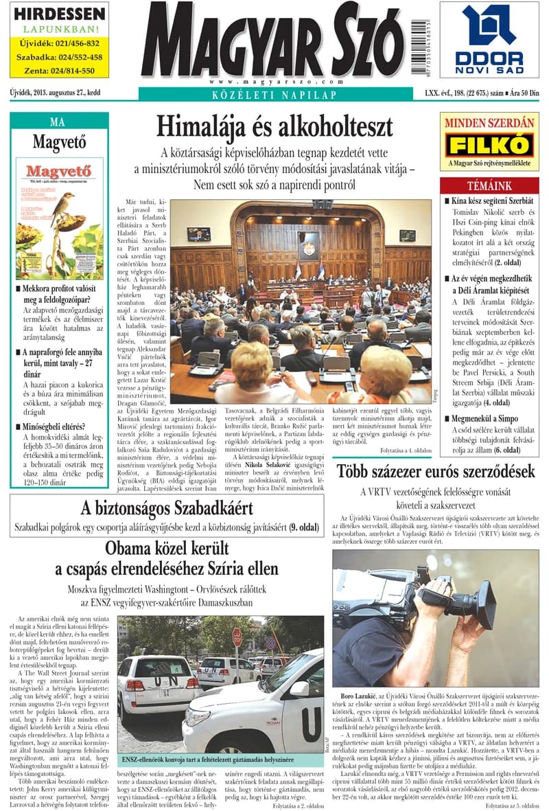 Magyar Szó, 70. évf. 2013. augusztus 27. 198. sz. 1–20. oldal
