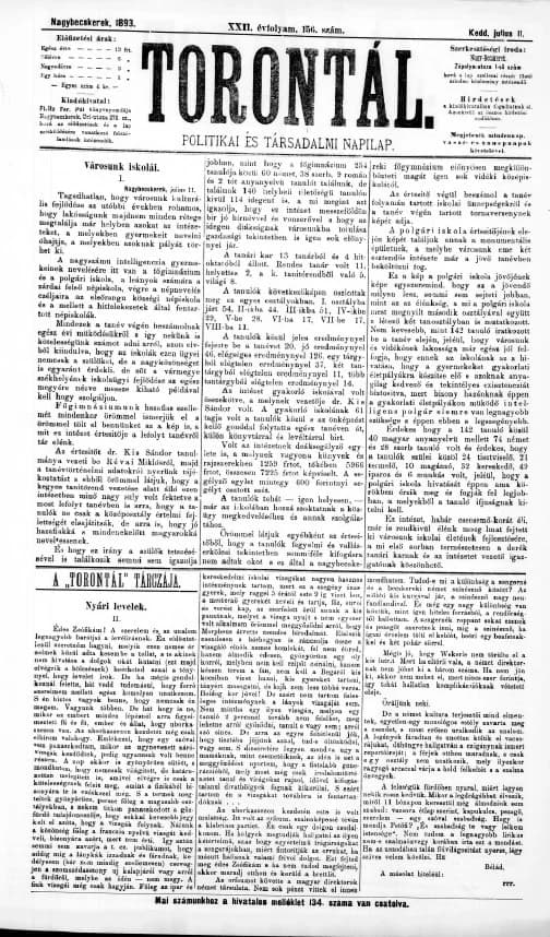 Torontál, 22. évf. 1893. július 11. 156. sz.