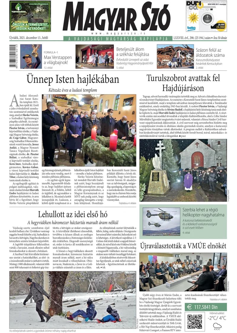 Magyar Szó, 78. évf. 2021. december 13. 290. sz. 1–20. oldal