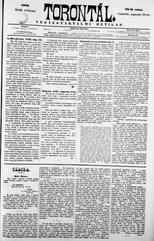 Torontál, 5. évf. 1876. augusztus 10. 32. sz.