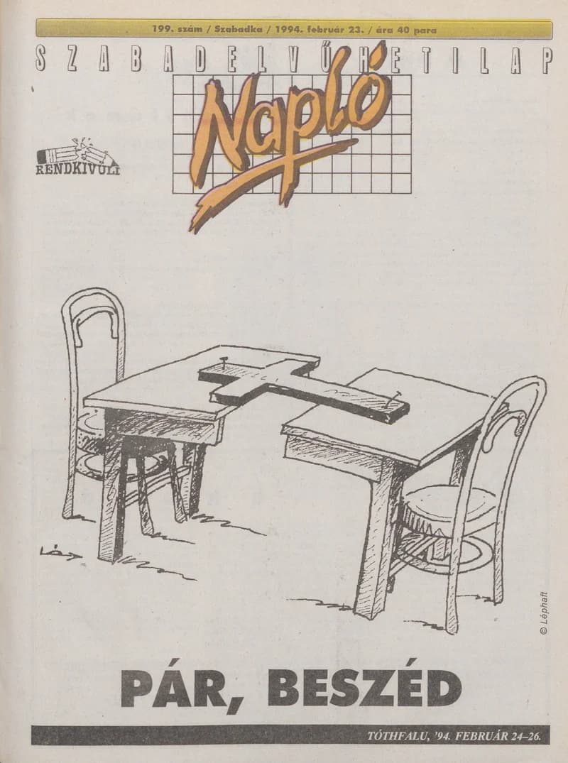Napló - Szabadelvű hetilap, 5. évf. 1994. február 23. 199. sz.
