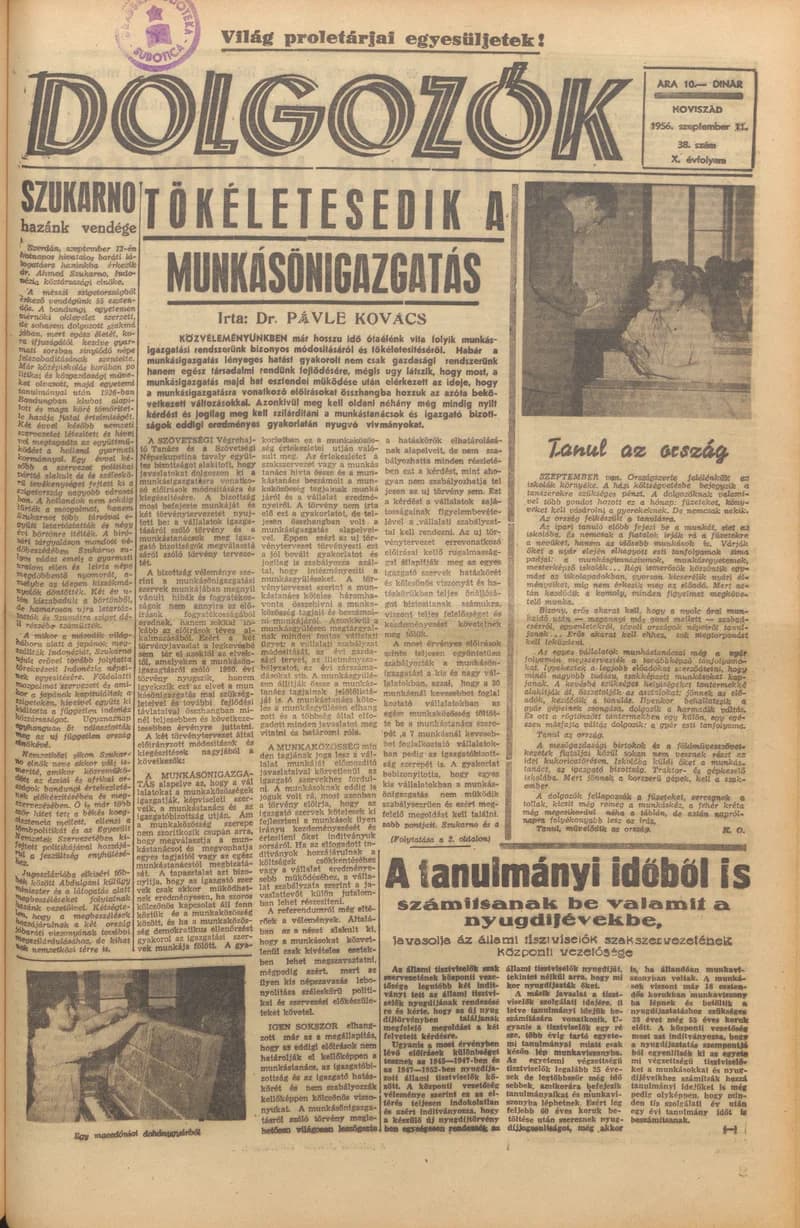 Dolgozók, 10. évf. 1956. szeptember 11. 38. sz.