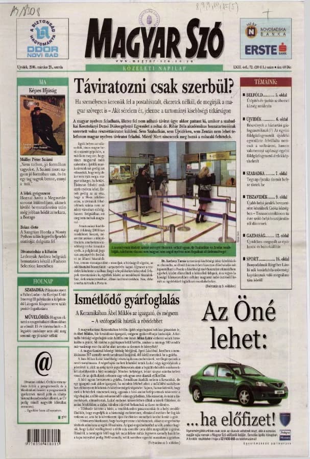 Magyar Szó, 63. évf. 2006. március 29. 72. sz. 1–20. oldal