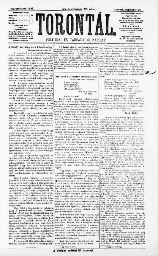 Torontál, 24. évf. 1895. szeptember 28. 223. sz.