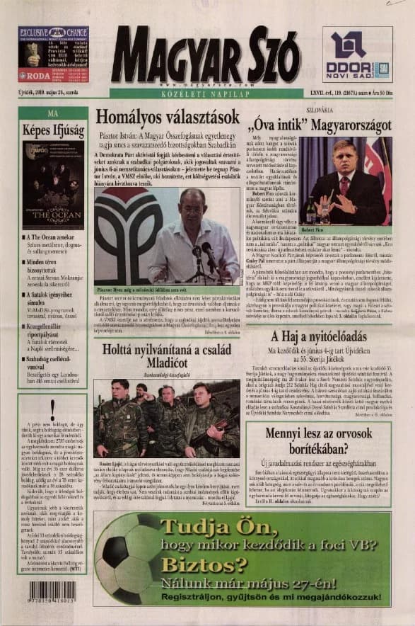 Magyar Szó, 67. évf. 2010. május 26. 119. sz. 1–20. oldal