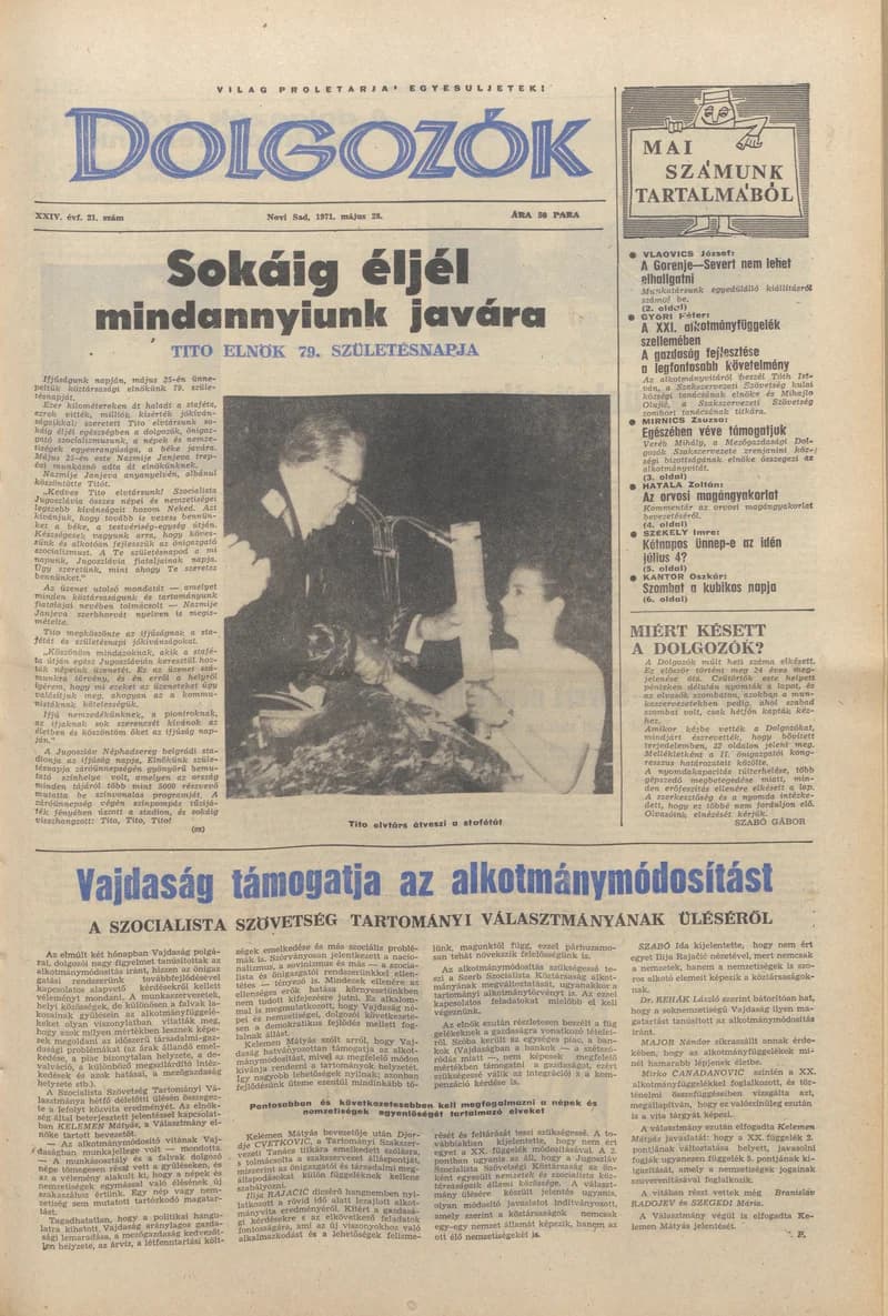 Dolgozók, 25. évf. 1971. május 28. 21. sz.