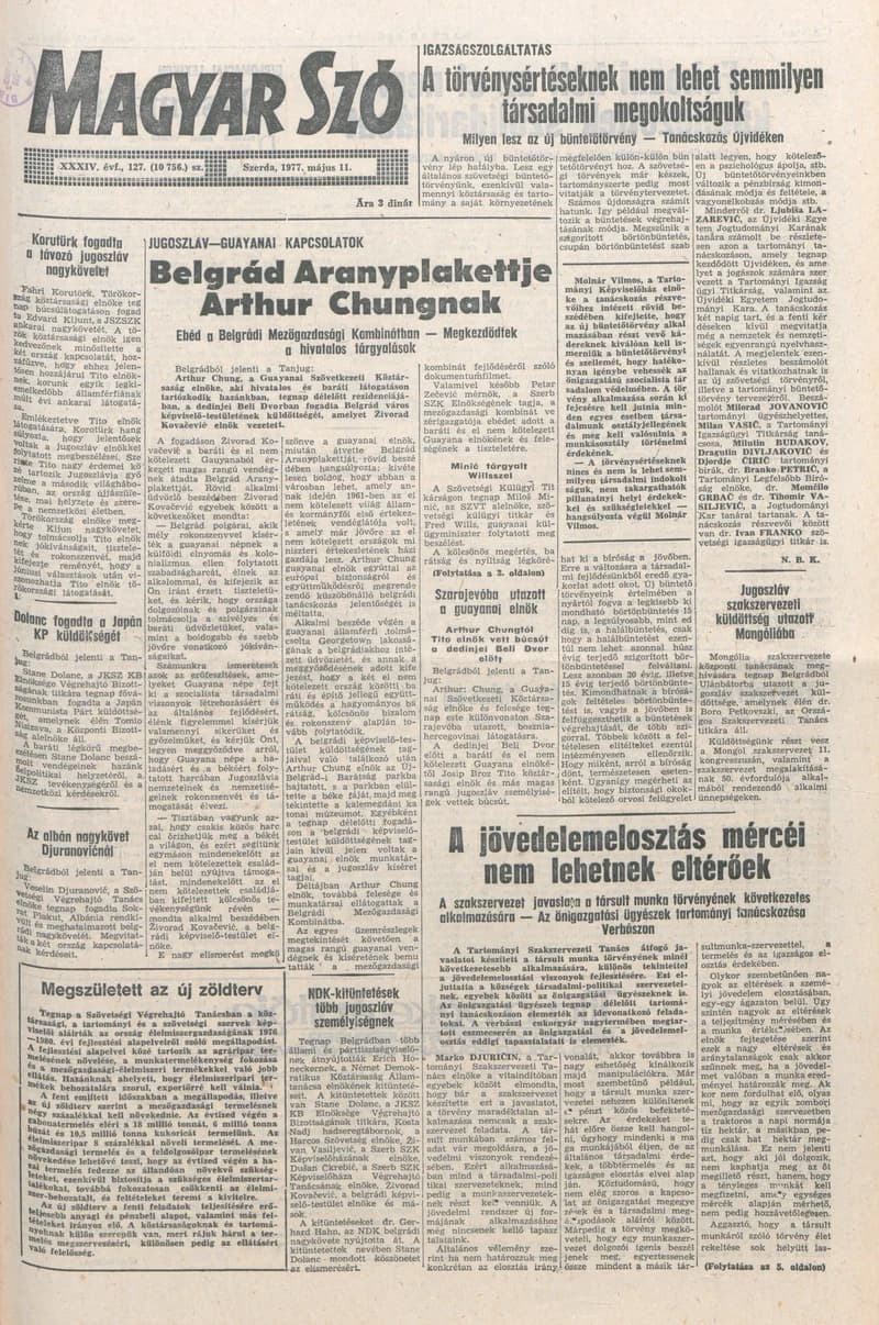 Magyar Szó, 34. évf. 1977. május 11. 127. sz.