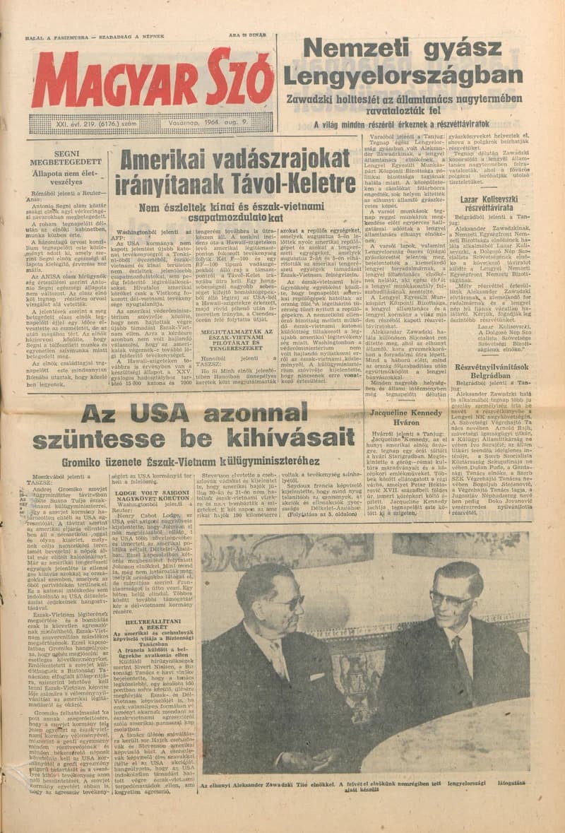 Magyar Szó, 21. évf. 1964. augusztus 9. 219. sz. 1–20. oldal