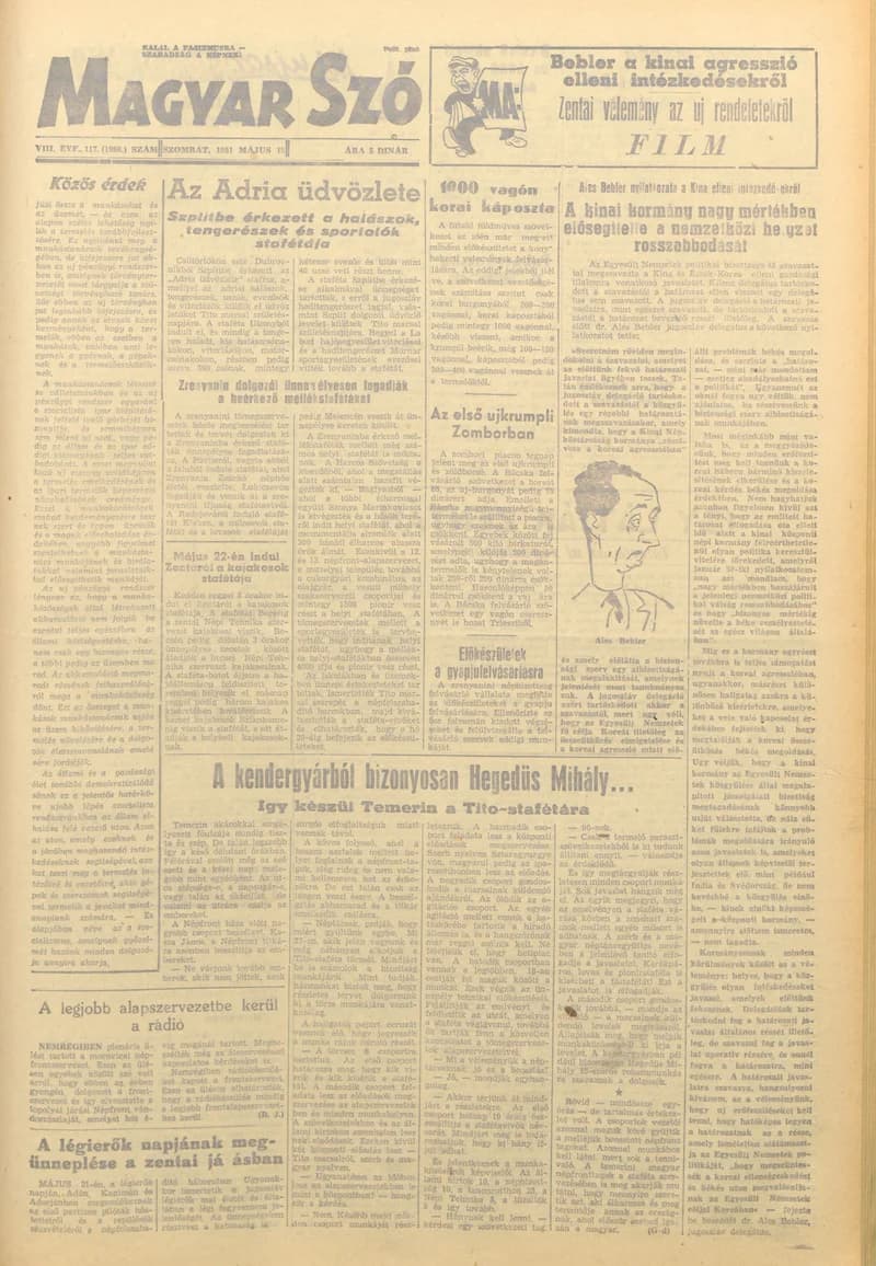 Magyar Szó, 8. évf. 1951. május 19. 117. sz. 1–4. oldal