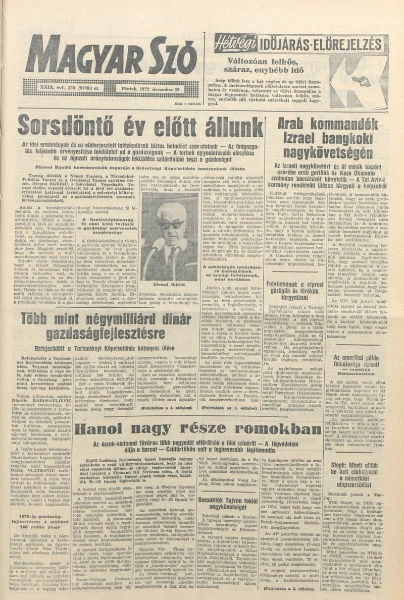 Magyar Szó, 29. évf. 1972. december 29. 358. sz. 1–16. oldal