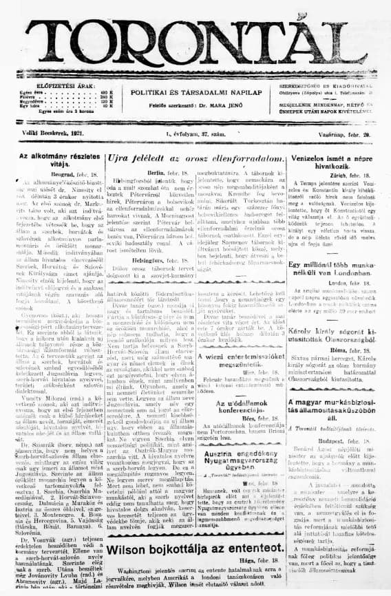 Torontál, 50. évf. 1921. február 20. 37. sz.