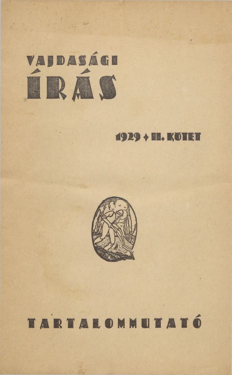 Vajdasági Írás, 2. évf. 1929. Tartalommutató