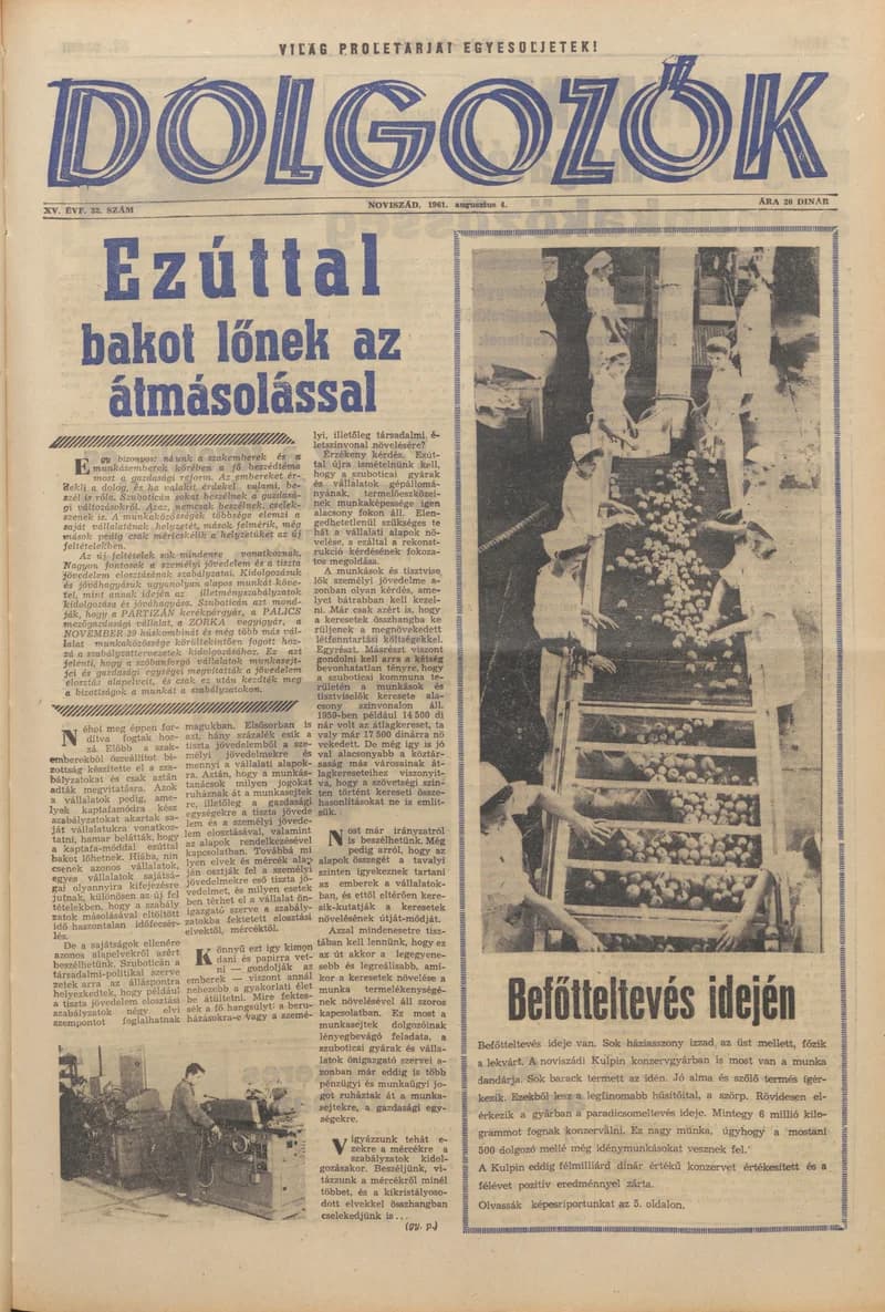 Dolgozók, 15. évf. 1961. augusztus 4. 32. sz.