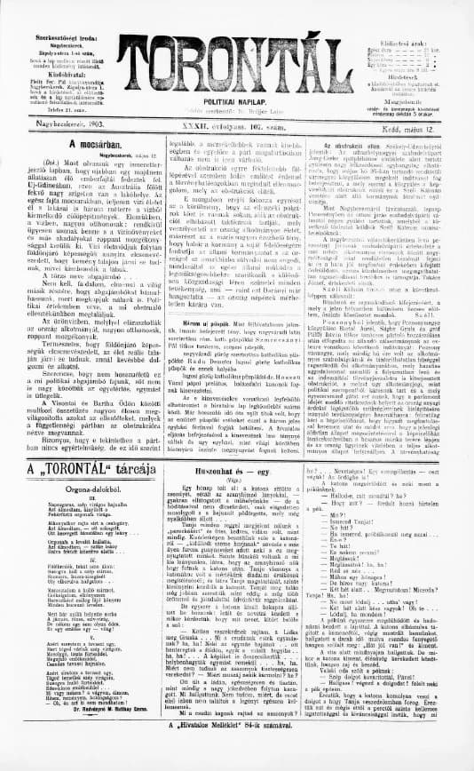 Torontál, 32. évf. 1903. május 12. 107. sz.